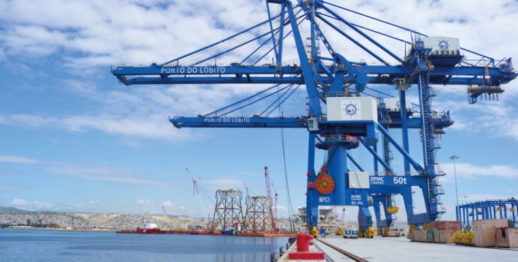 Power from the public grid arrives at the Port of Lobito container terminal