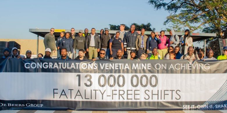 Venetia Mine Marks Major Safety Milestone with 13 Million Fatality-Free Shifts